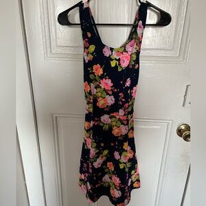 Silvestri Floral Mini Dress - Navy and Pink